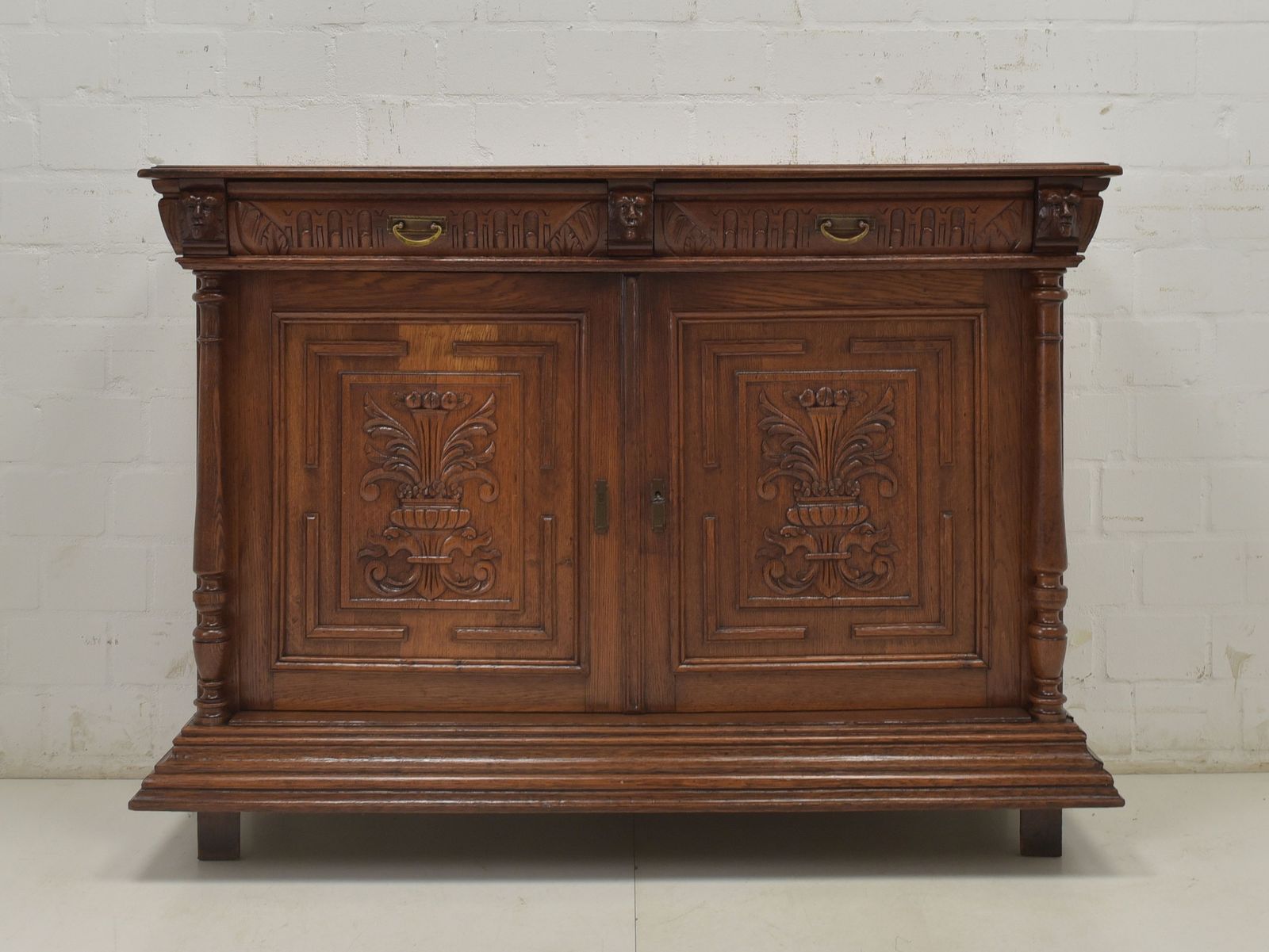 Antique! Sideboard, Chest Of Drawers, Restored, Solid Oak, Wilhelminian Style, Circa 1900 photo furniture