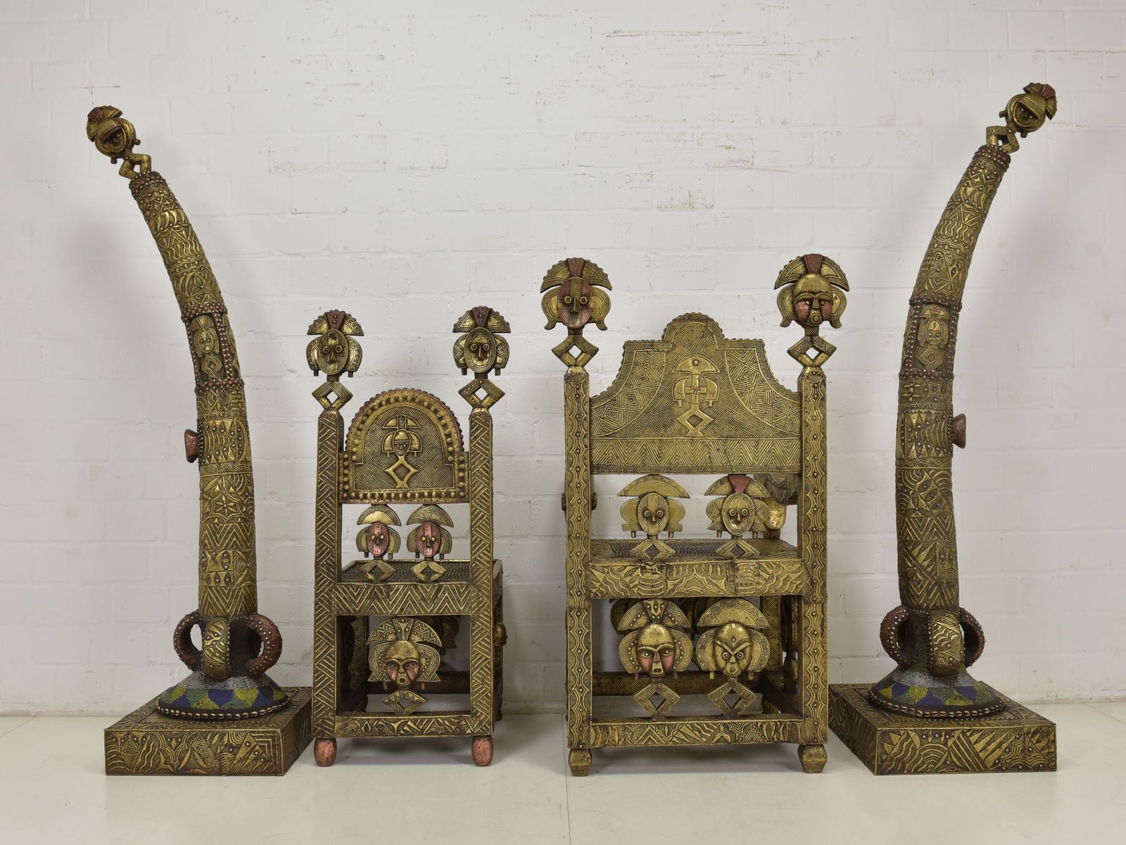 Original Chief's Seating Group Africa Cameroon Gabon Throne Group Royal 1966 photo furniture