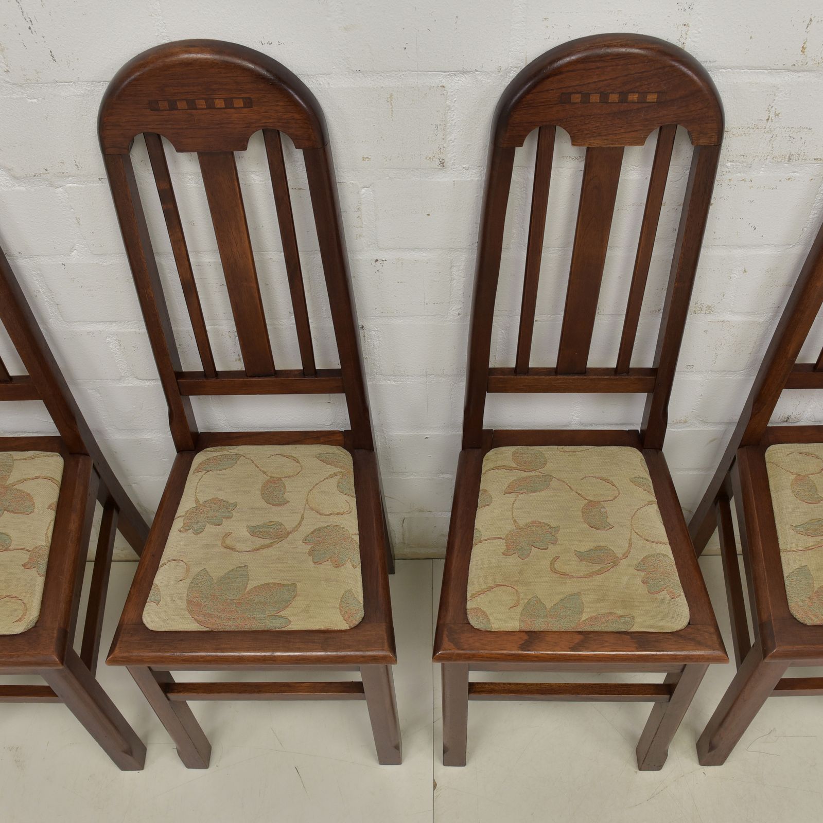 Antique! Set Of 6 Restored Solid Mahogany Art Deco Chairs, Circa 1930 photo for sale