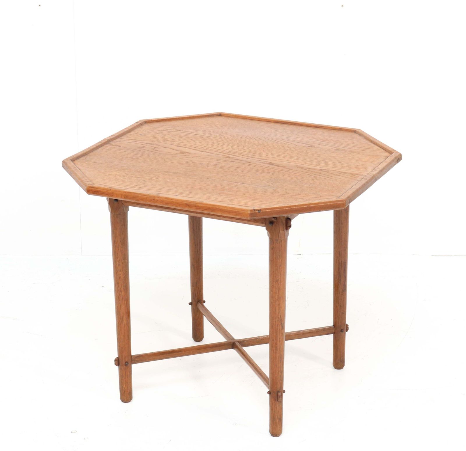 Oak Arts & Crafts Coffee Table By A.J. Kropholler, 1900s photo for sale