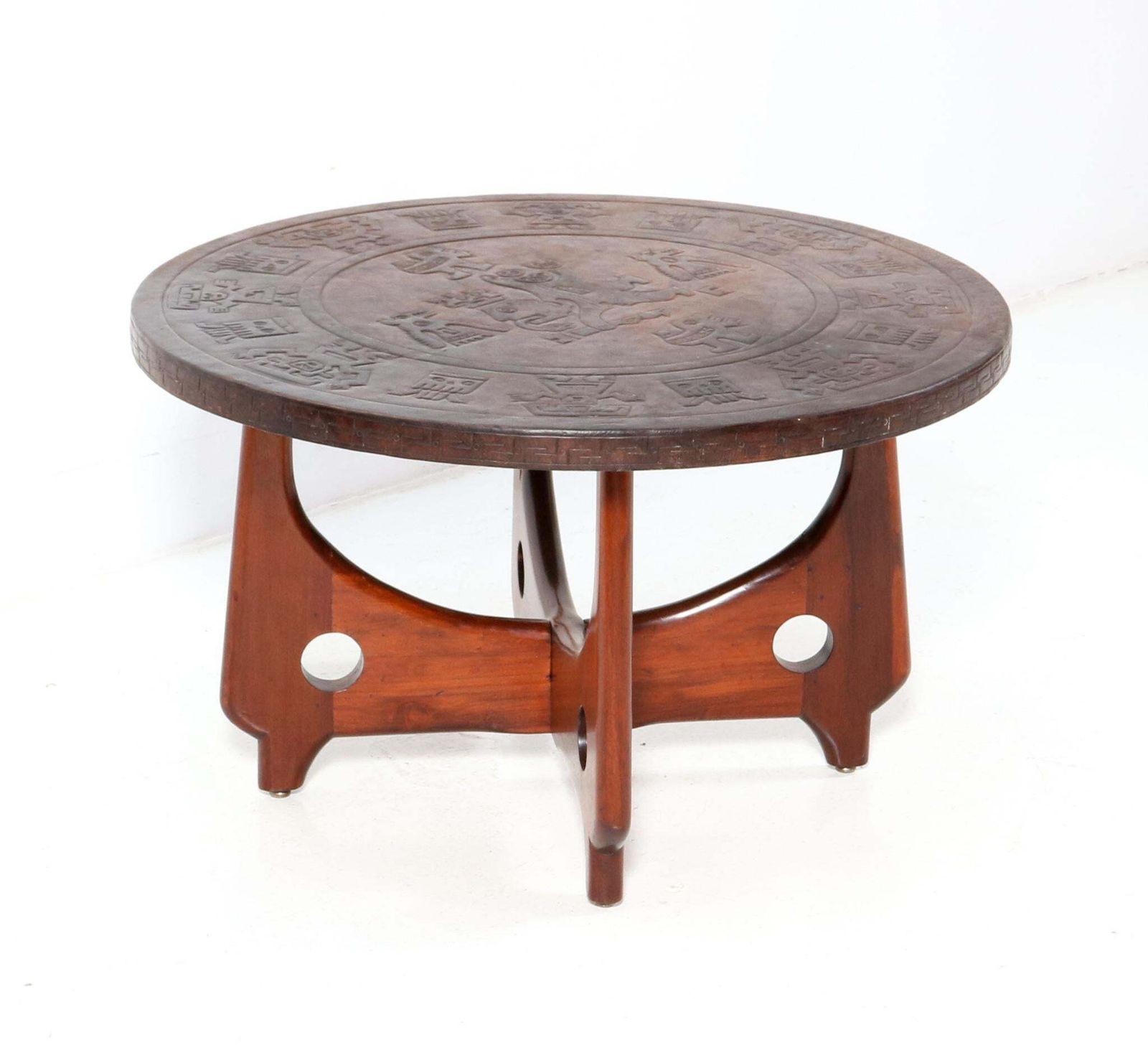 Walnut Mid Century Modern Coffee Table By Angel Pazmino For Muebles De Estilo photo for sale