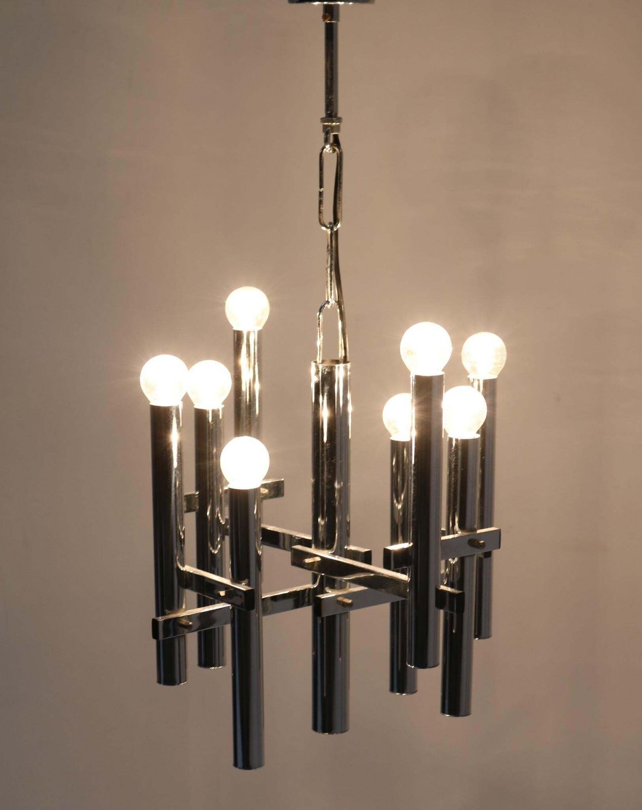 Mid Century Modern Italian Chandelier In The Style Of Gaetano Sciolari photo Lighting