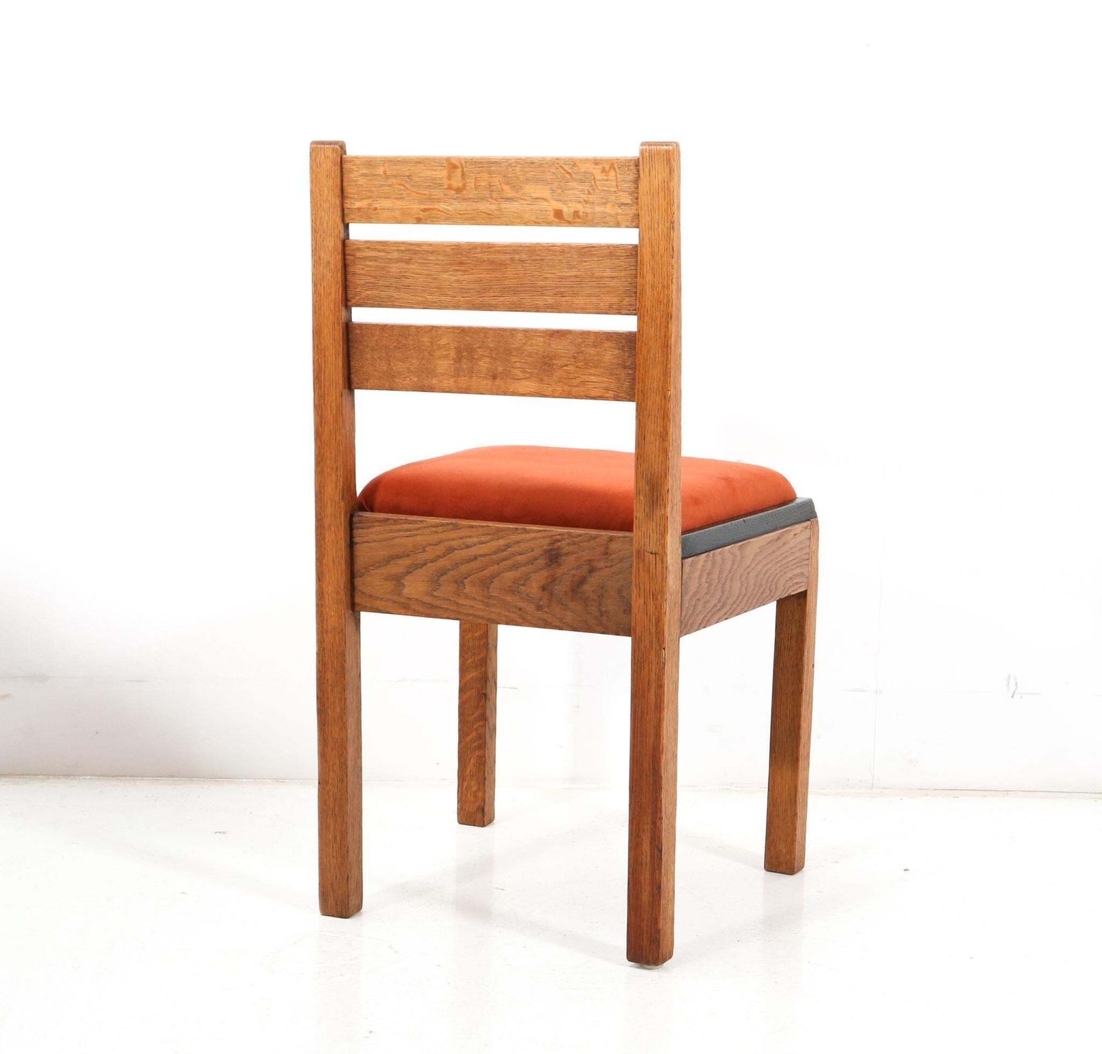 Oak Art Deco Modernist Side Chair By Jan Brunott, 1920s photo vinterior