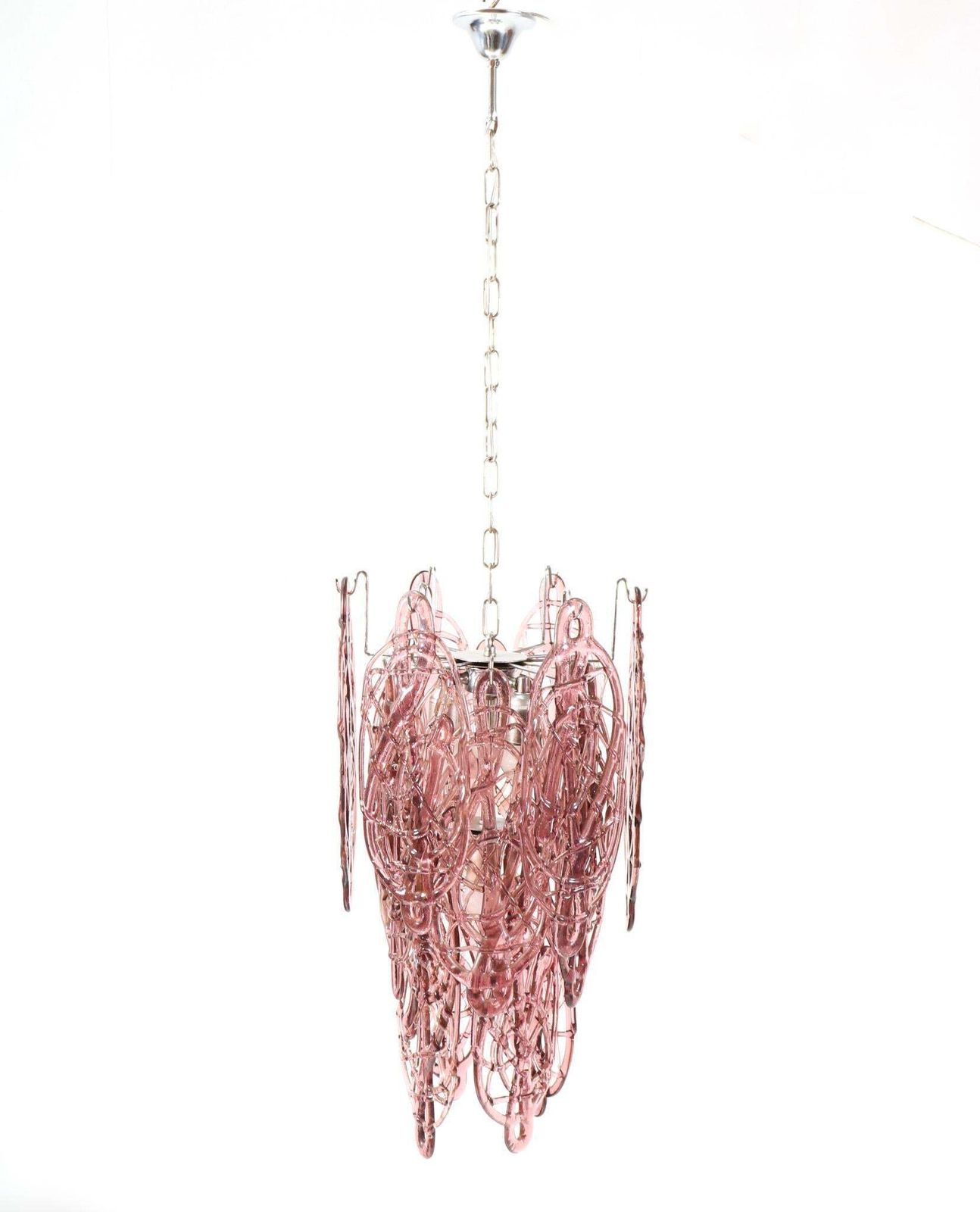 Italian Mid Century Modern Spider Web Pendant By Gino Vistosi For Mazzega, 1960s photo furniture
