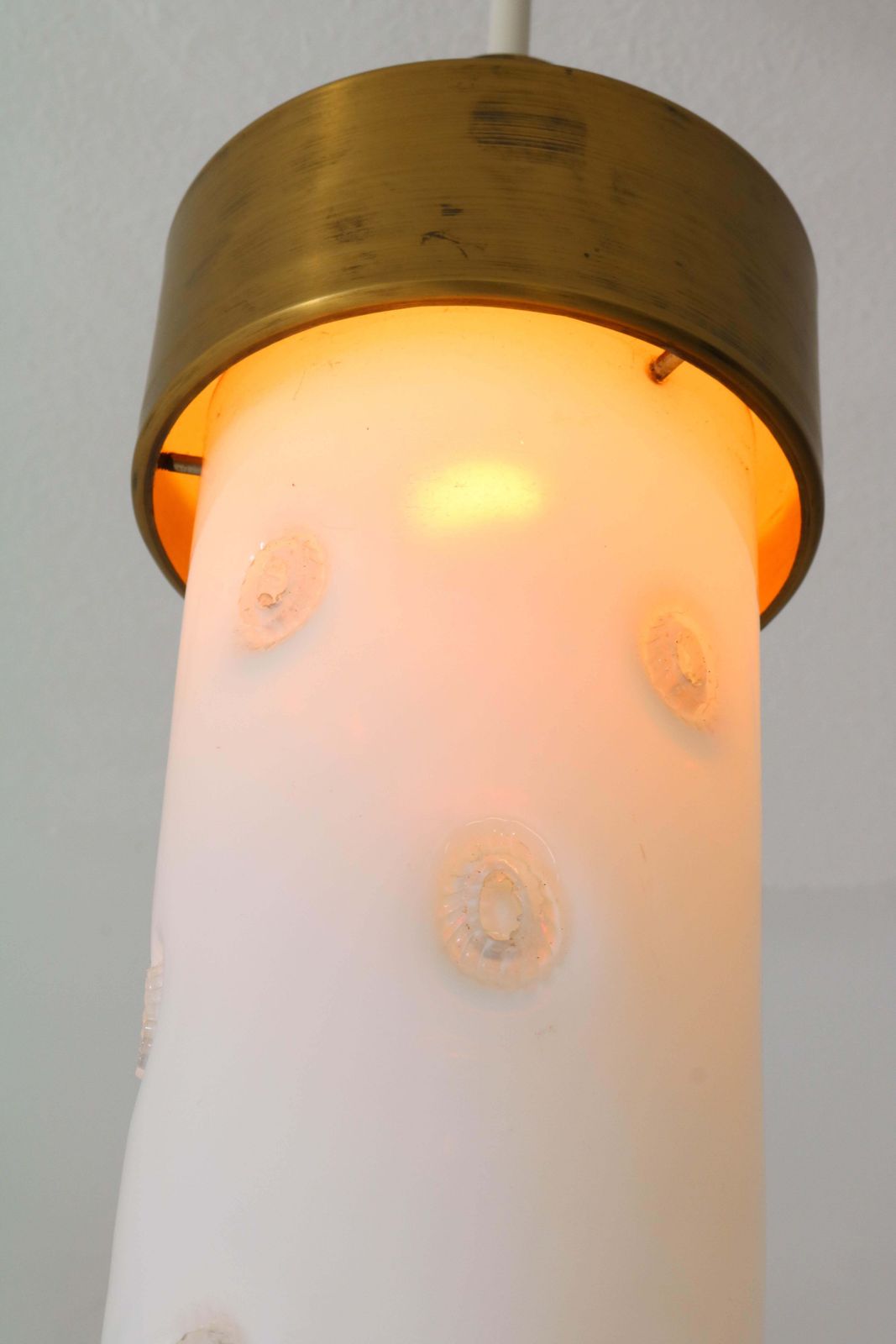 Five Mid Century Modern Italian Pendant Lights With Murano Glass Shade, 1960s photo vintage