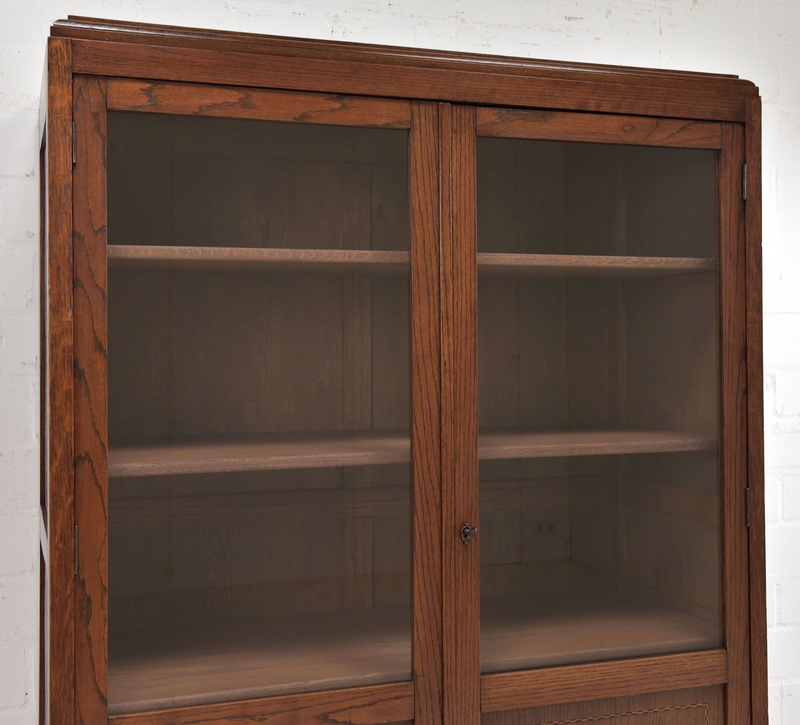 photo for sale Antique! Display Cabinet Restored Bauhaus Art Deco Circa 1930 Solid Oak Display Cabinet