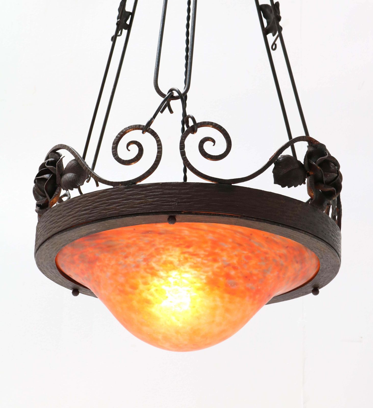 photo furniture French Art Nouveau Chandelier By Muller Frères Lunéville, 1900s