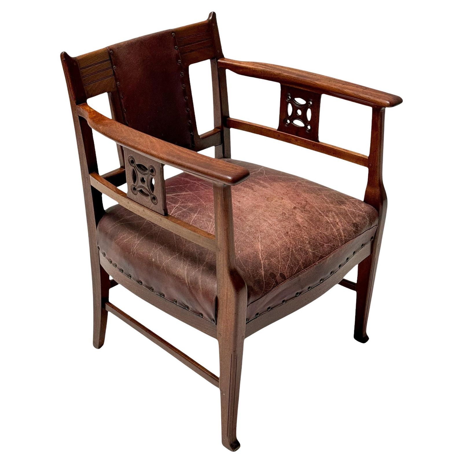 Jac. Van Den Bosch Arts & Crafts Club Chair For 'T Binnenhuis Amsterdam, 1900s