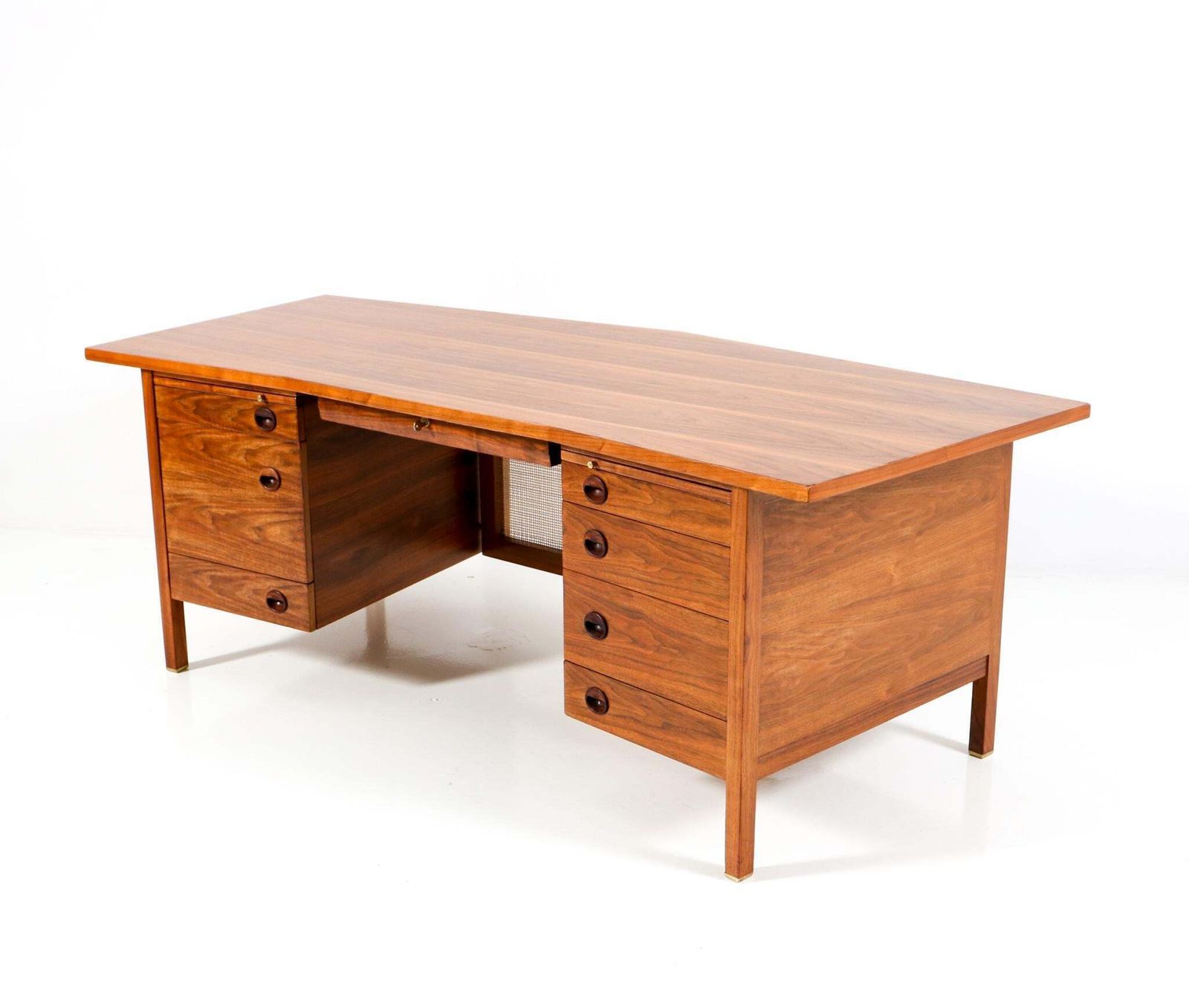 Mid Century Modern Walnut Executive Desk By Edward Wormley For Dunbar, 1950s photo furniture