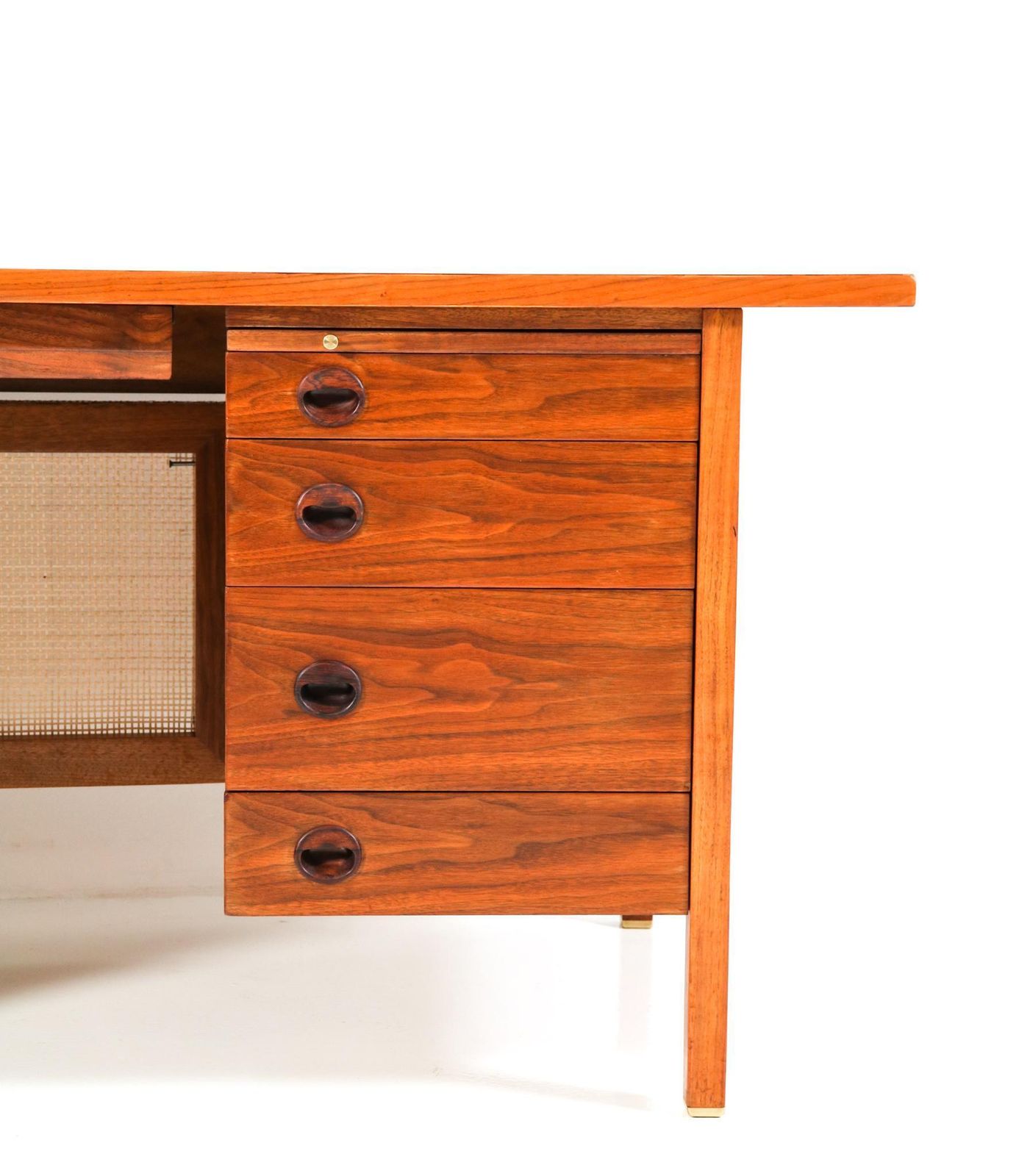 photo for sale Mid Century Modern Walnut Executive Desk By Edward Wormley For Dunbar, 1950s