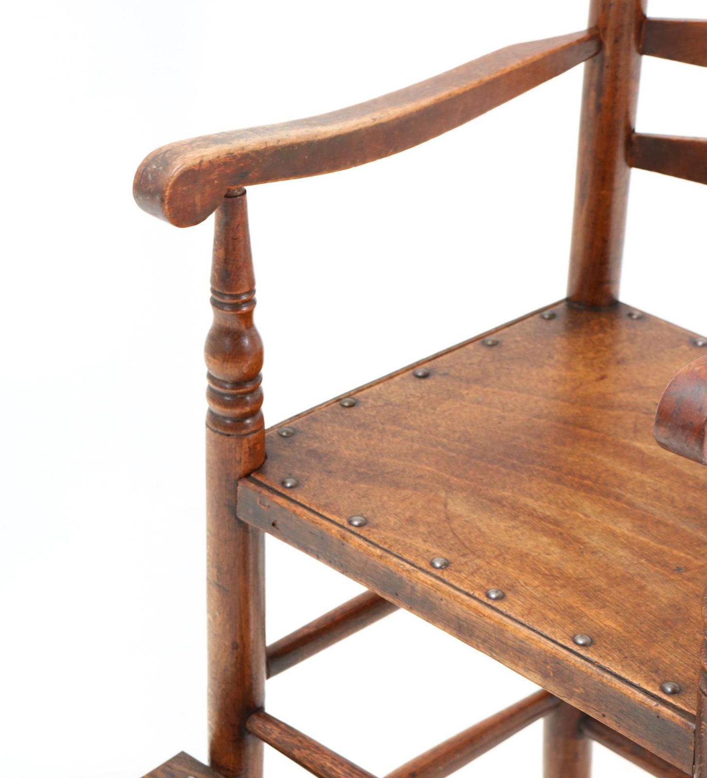 Furniture Antique 19th Century Beech Country Ladder Back Children's Chair photo