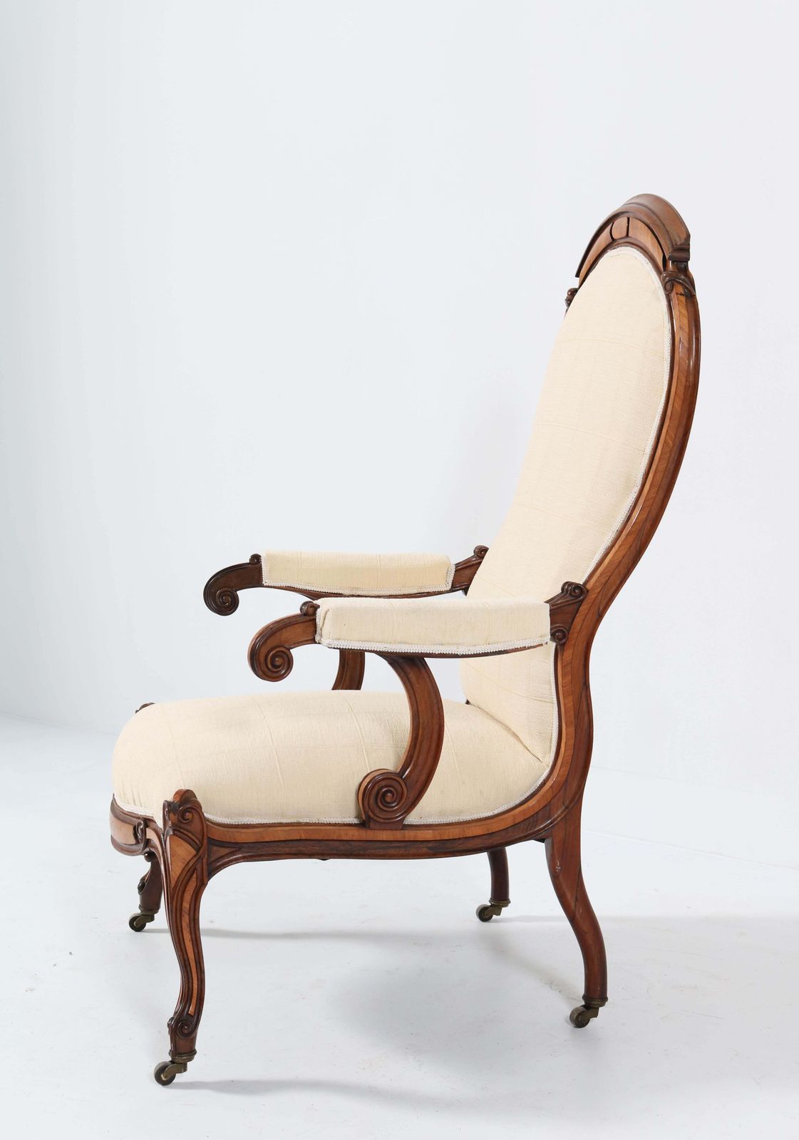 Satinwood Victorian High Back Armchair Or Voltaire Chair, 1860s photo vinterior