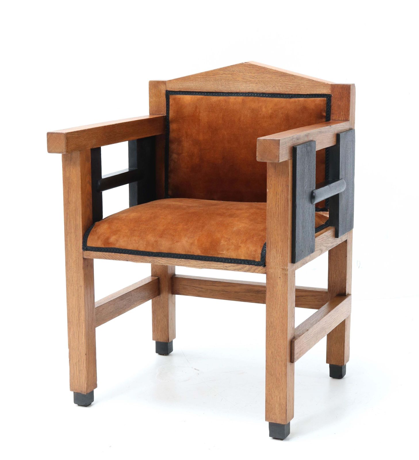 Oak Art Deco Haagse School Armchair By Jacques Grubben, 1930 photo Furniture