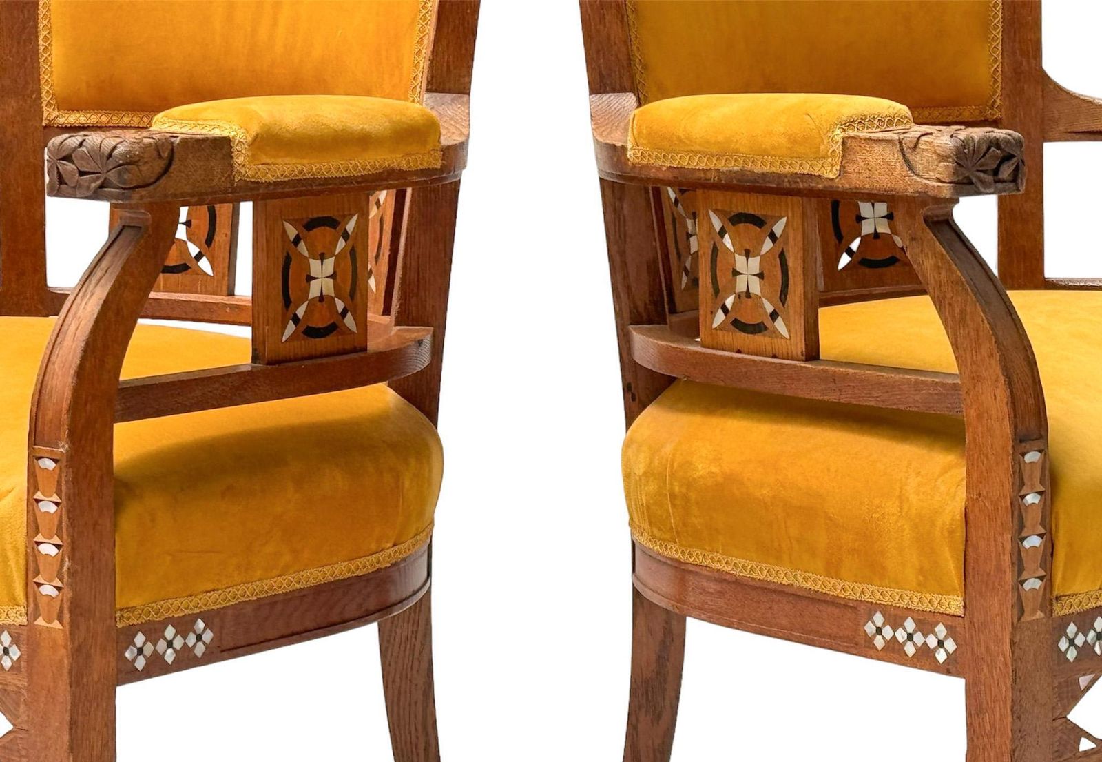 2541.0 Art Nouveau Arts & Crafts Armchairs By H.F. Jansen & Zonen Amsterdam photo