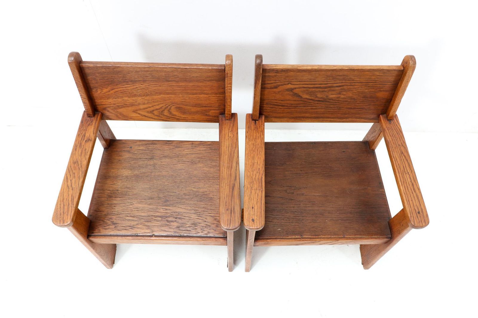 photo for sale Two Art Deco Modernist Children's Armchairs By Jan Wils For Eik En Linden, 1918