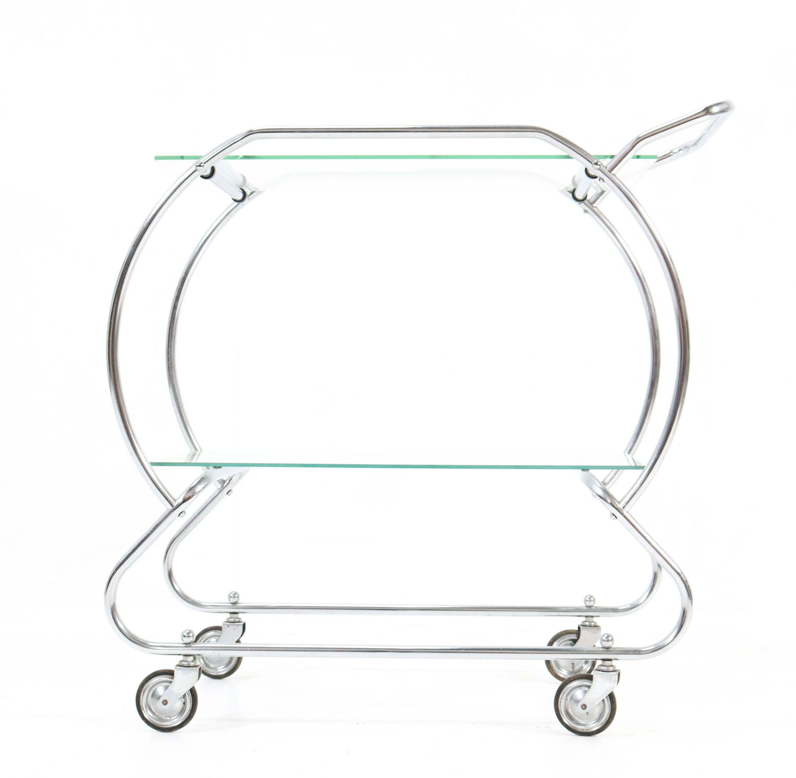 photo furniture Nickel Plated Brass Art Deco Serving Trolley, 1930s