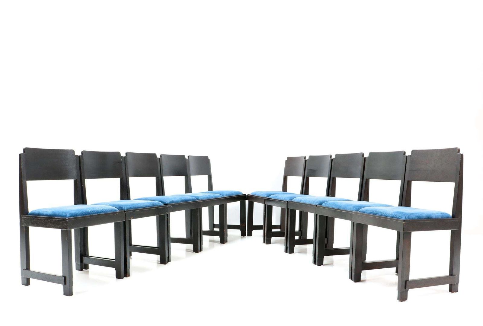 Set Of Ten Art Deco Modernist Dining Room Chairs By Frits Spanjaard, 1920s photo furniture