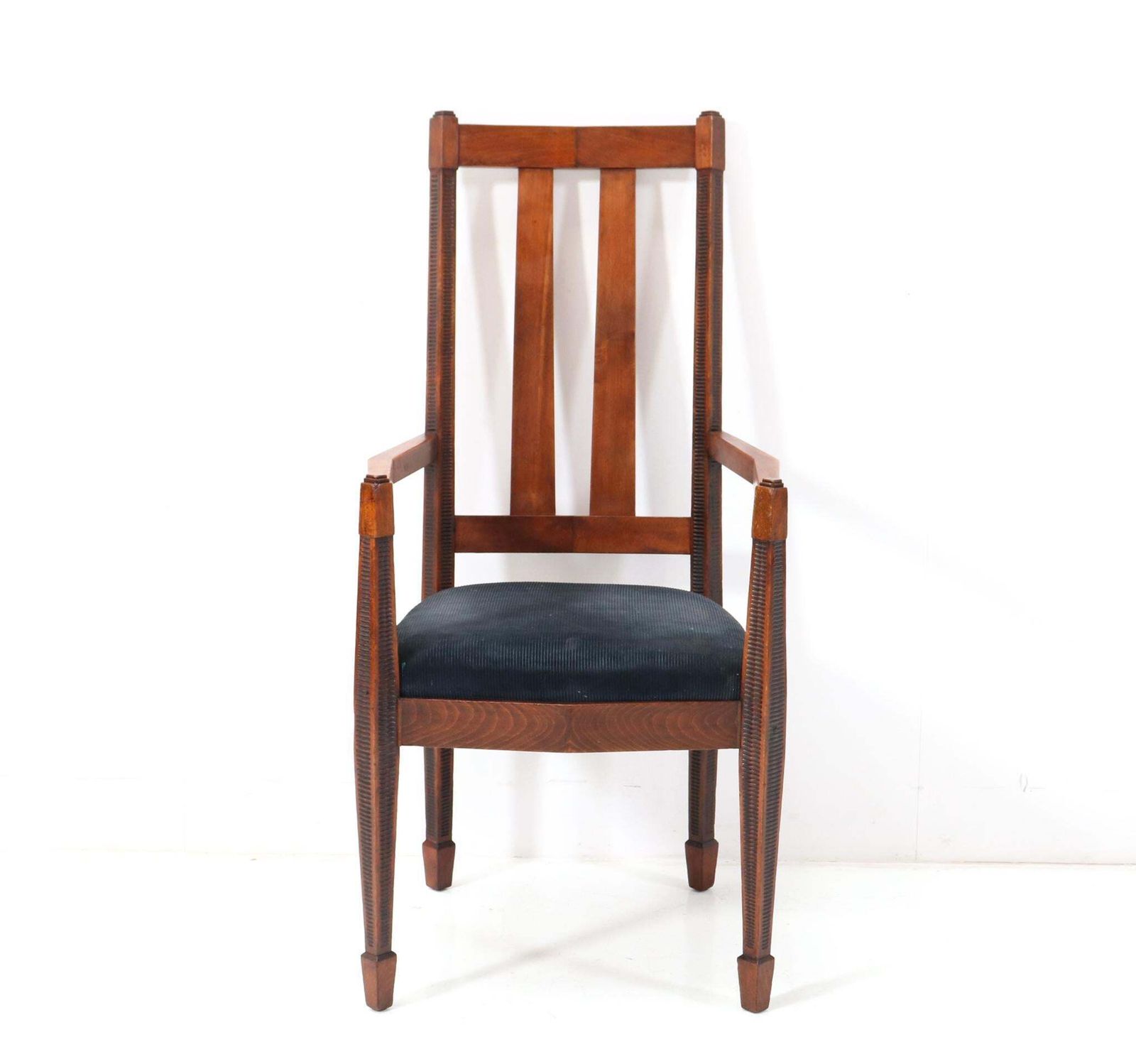 Set Of Six Art Deco Amsterdamse School High Back Dining Room Chairs, 1920s photo buy