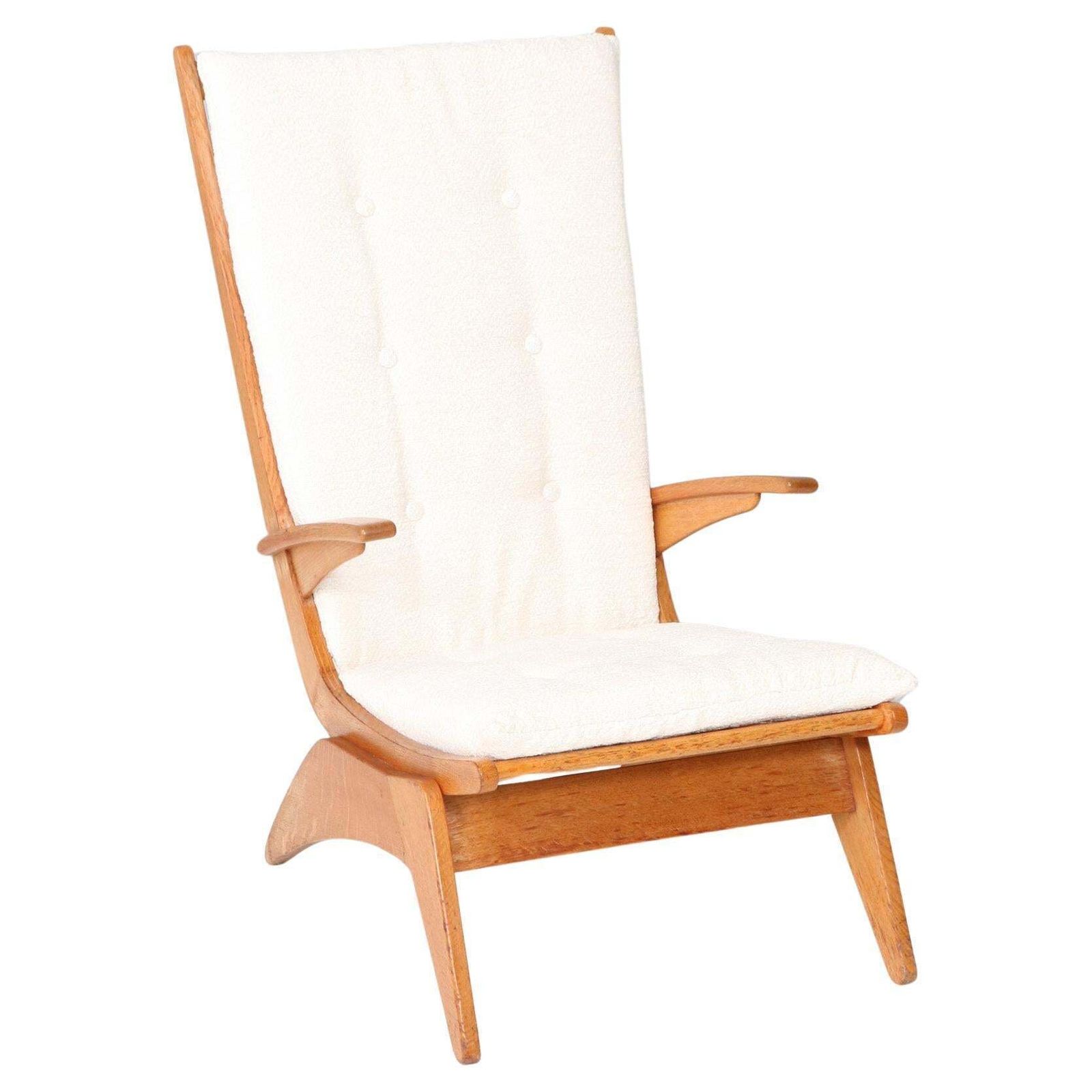 Mid Century Modern High Back Lounge Chair By Jan Den Drijver For De Stijl, 1950s