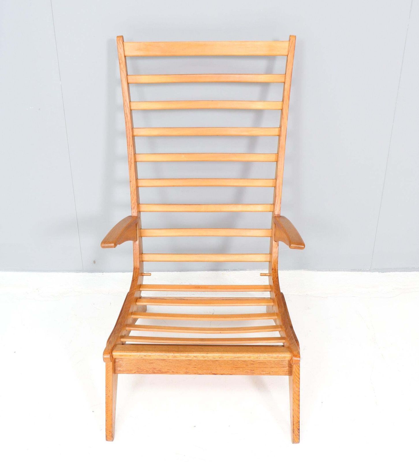 Furniture Mid Century Modern High Back Lounge Chair By Jan Den Drijver For De Stijl, 1950s photo