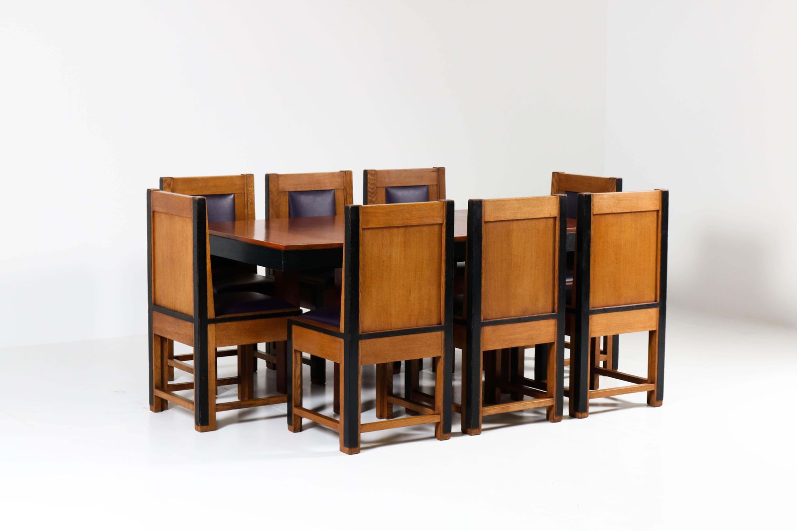 Teak Art Deco Haagse School Extendable Table By Toko V/D Pol Semarang, 1920s photo vintage