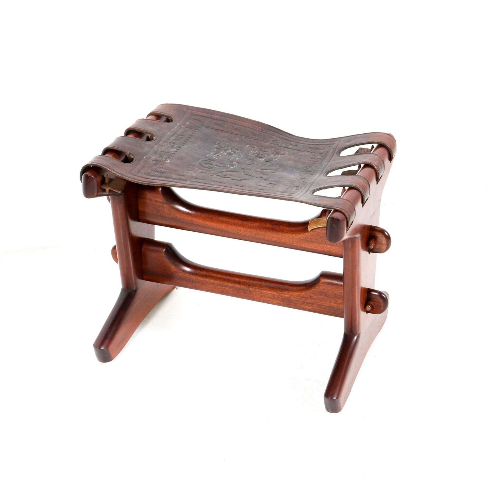 Walnut Mid Century Modern Stool By Angel Pazmino For Muebles De Estilo, 1960s photo Furniture