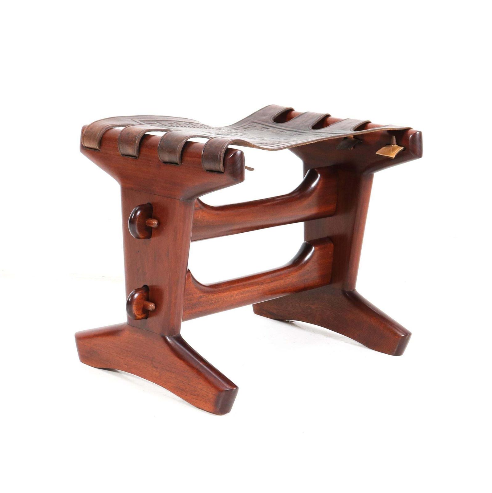 Walnut Mid Century Modern Stool By Angel Pazmino For Muebles De Estilo, 1960s photo 1240.0