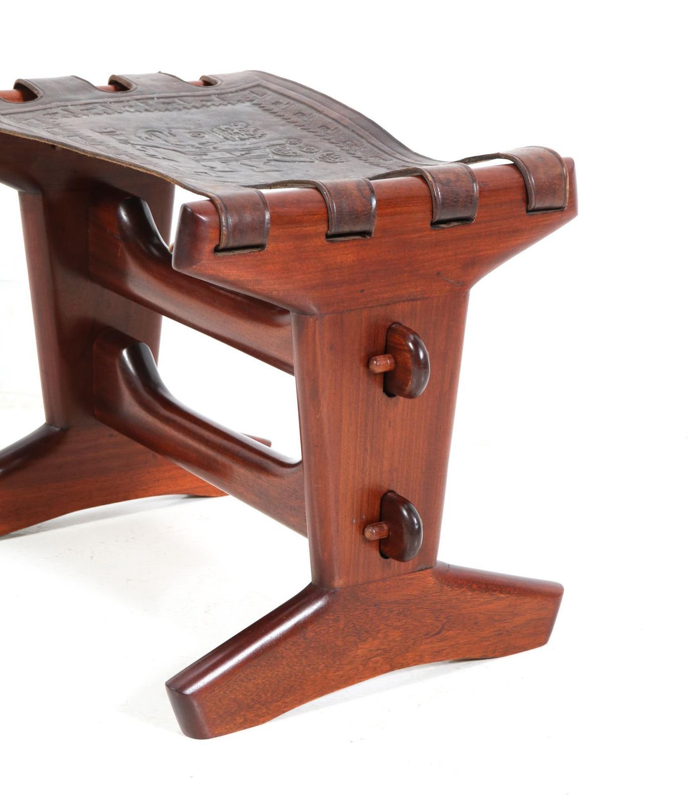 photo furniture Walnut Mid Century Modern Stool By Angel Pazmino For Muebles De Estilo, 1960s