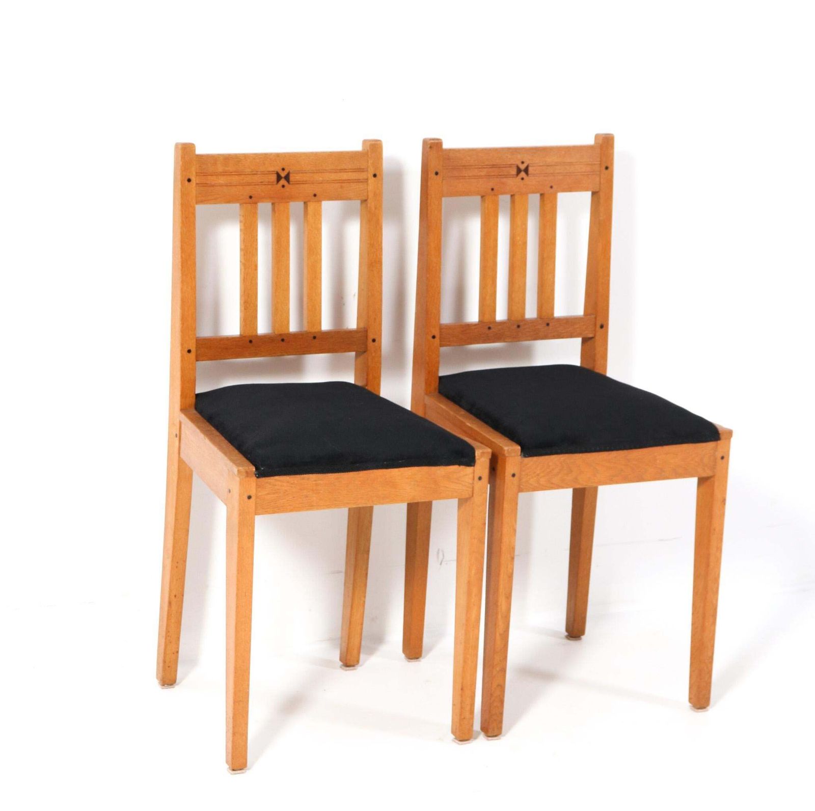 Pair Of  Arts & Crafts Art Nouveau Side Chairs By Jac. Van Den Bosch, 1904 photo furniture