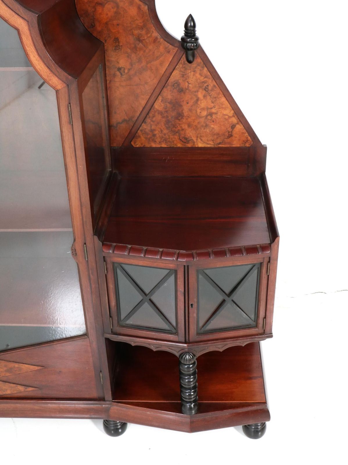 photo furniture Walnut Art Deco Amsterdamse School Vitrine Or China Cabinet By Max Coini, 1920s