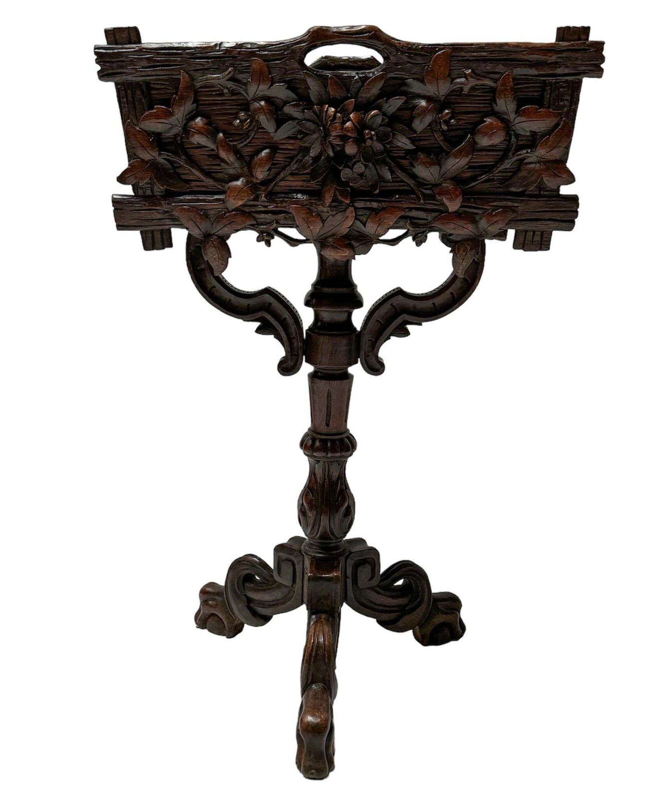 French Carved Fruitwood  Black Forest Planter Or Jardiniiere, 1880s photo for sale