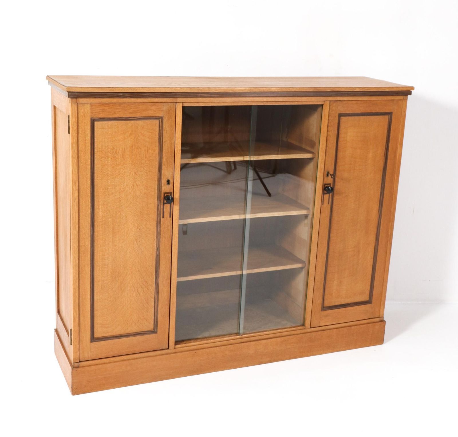 Art Deco Modernist Bookcase With Glass Sliding Doors, 1920s photo Furniture
