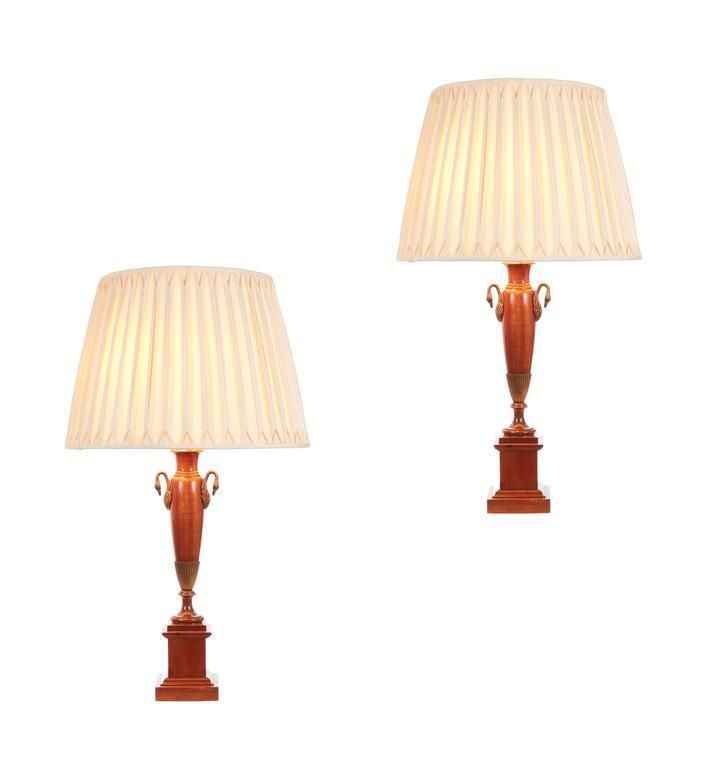 Pair Of English Classical Greek Empire Revival Table Lamps photo 1600.0