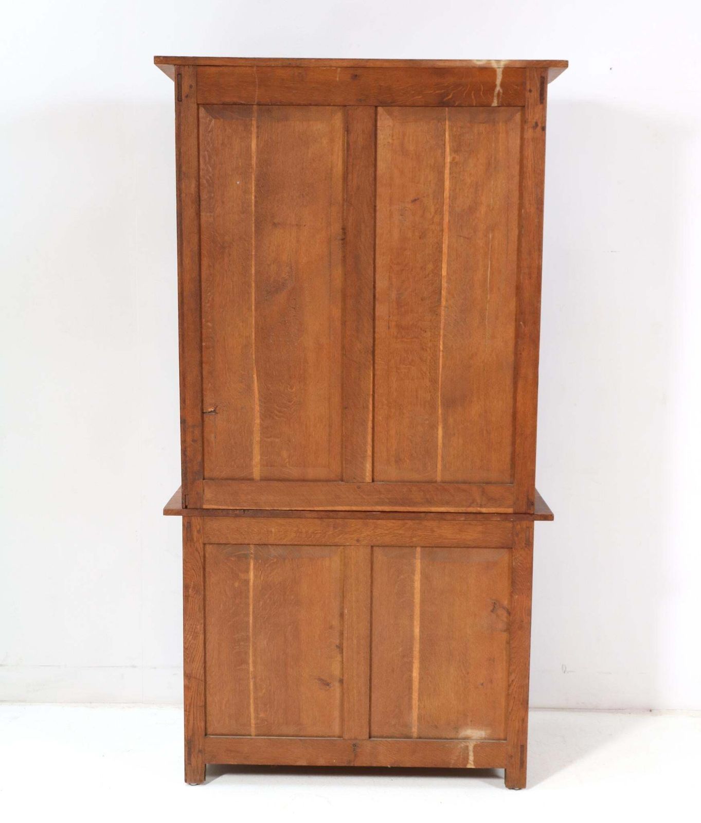 Oak Arts & Crafts Two Piece Bookcase By Alexander J. Kropholler, 1890s photo vinterior