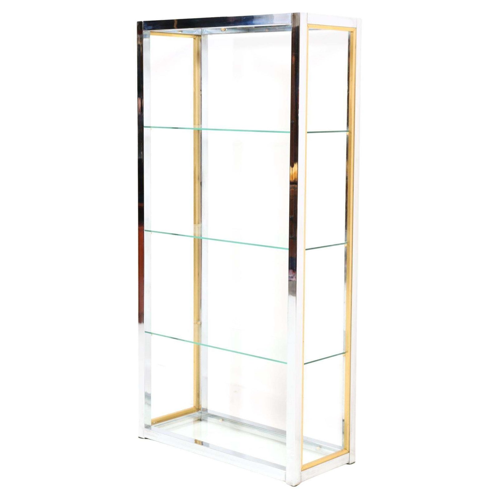 Hollywood Regency Italian Chrome And Brass Etagere By Renato Zevi, 1970s