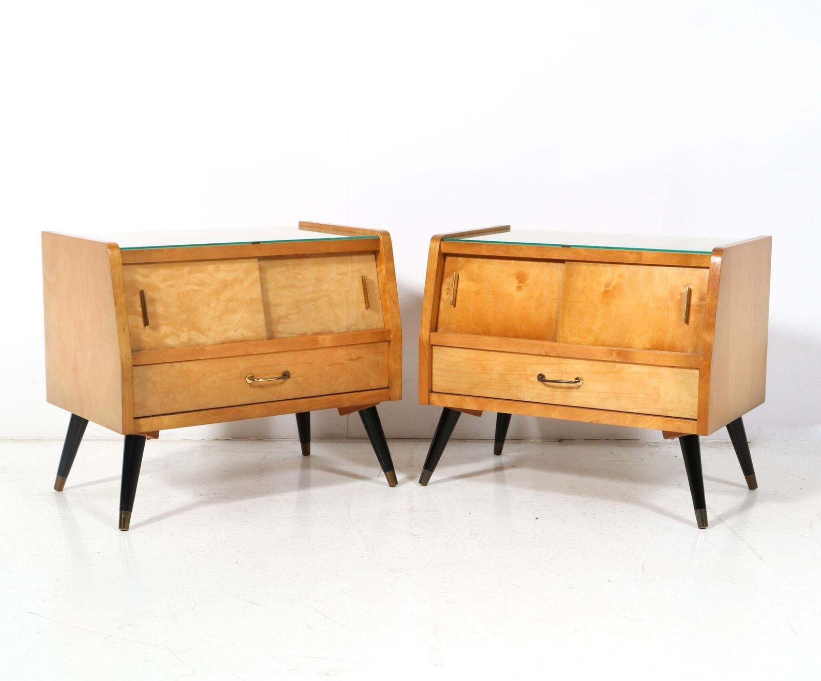 Mid Century Modern Italian Nightstands Or Bedside Tables, 1960s photo vintage