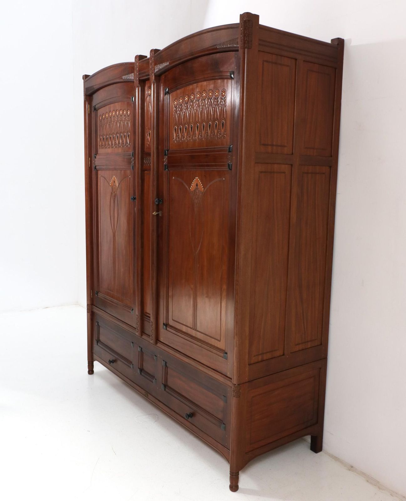 Arts & Crafts Armoire Or Wardrobe By Jac. Van Den Bosch For 'T Binnenhuis, 1910 photo vinterior