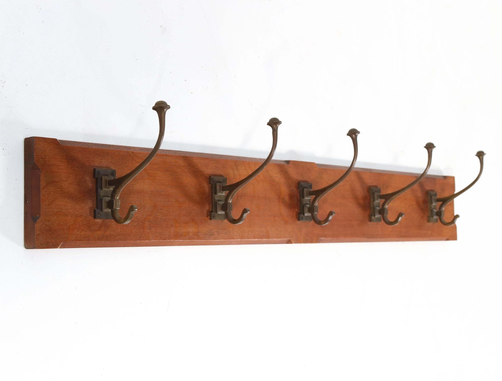 Oak Arts & Crafts Art Nouveau Coat Rack Attributed To A.J. Kropholler, 1900s photo furniture