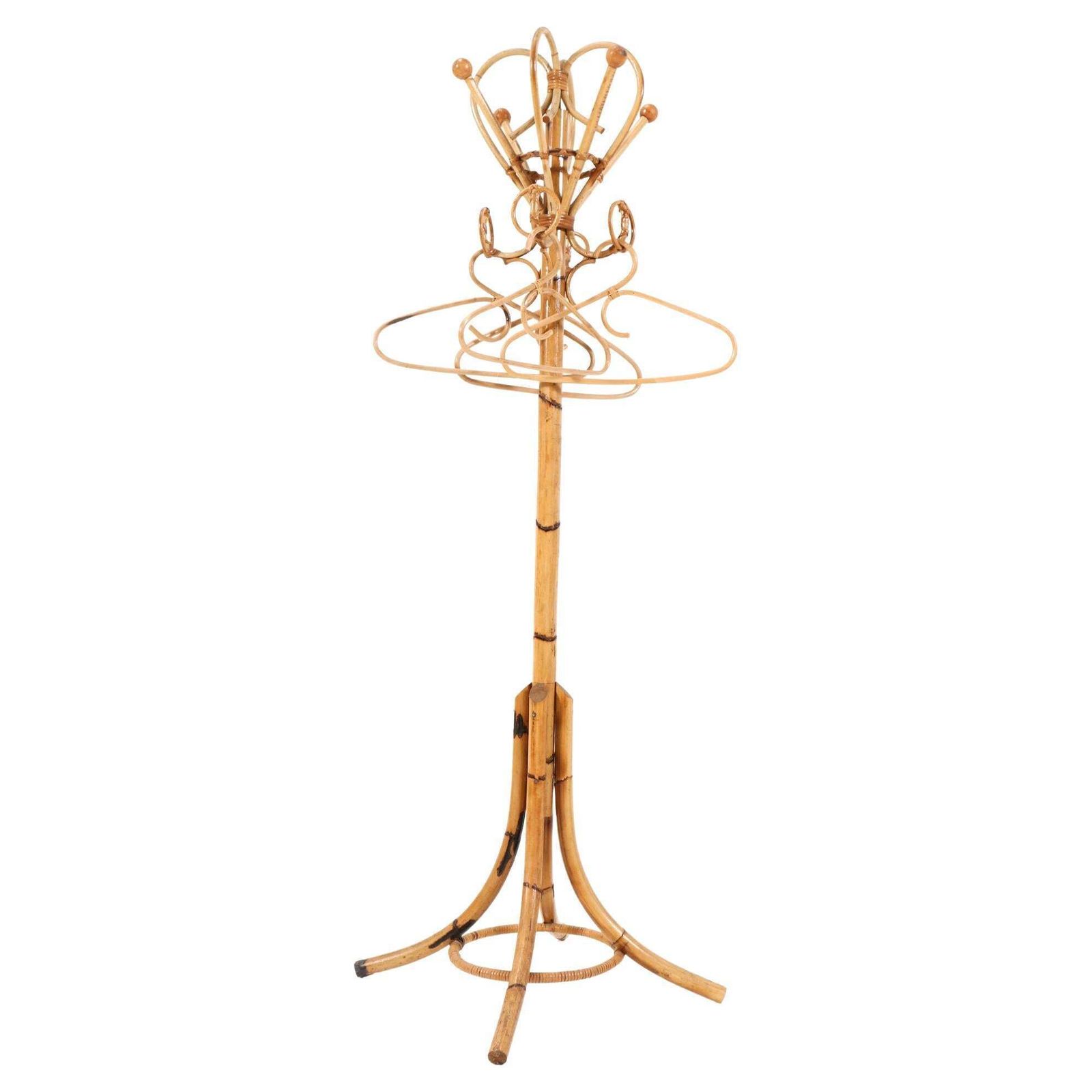Mid Century Modern Bamboo Coat Rack Franco Albini Style, 1960s
