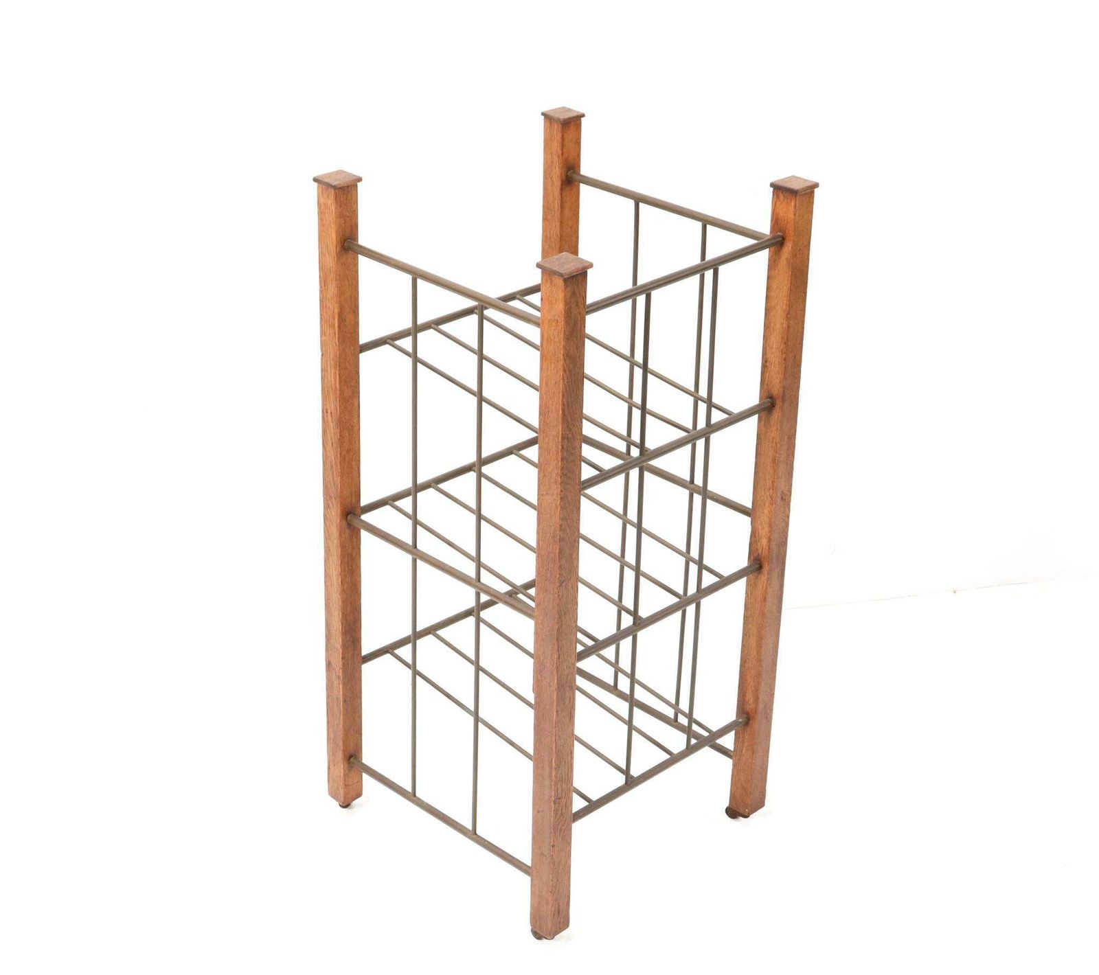 Extra Large Oak Art Deco Modernist Magazine Rack Or Stand, 1920s photo vintage