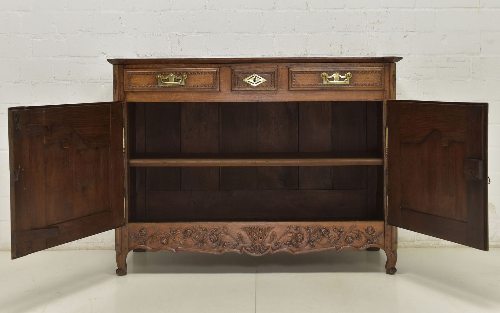 Antique! Restored Baroque Louis XV Sideboard Circa 1790, Oak Cabinet, Chest Of Drawers photo for sale