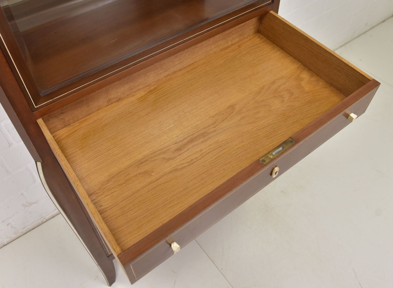 Antique! Narrow Display Cabinet Restored Art Deco Mahogany Display Cabinet Dining Room photo buy