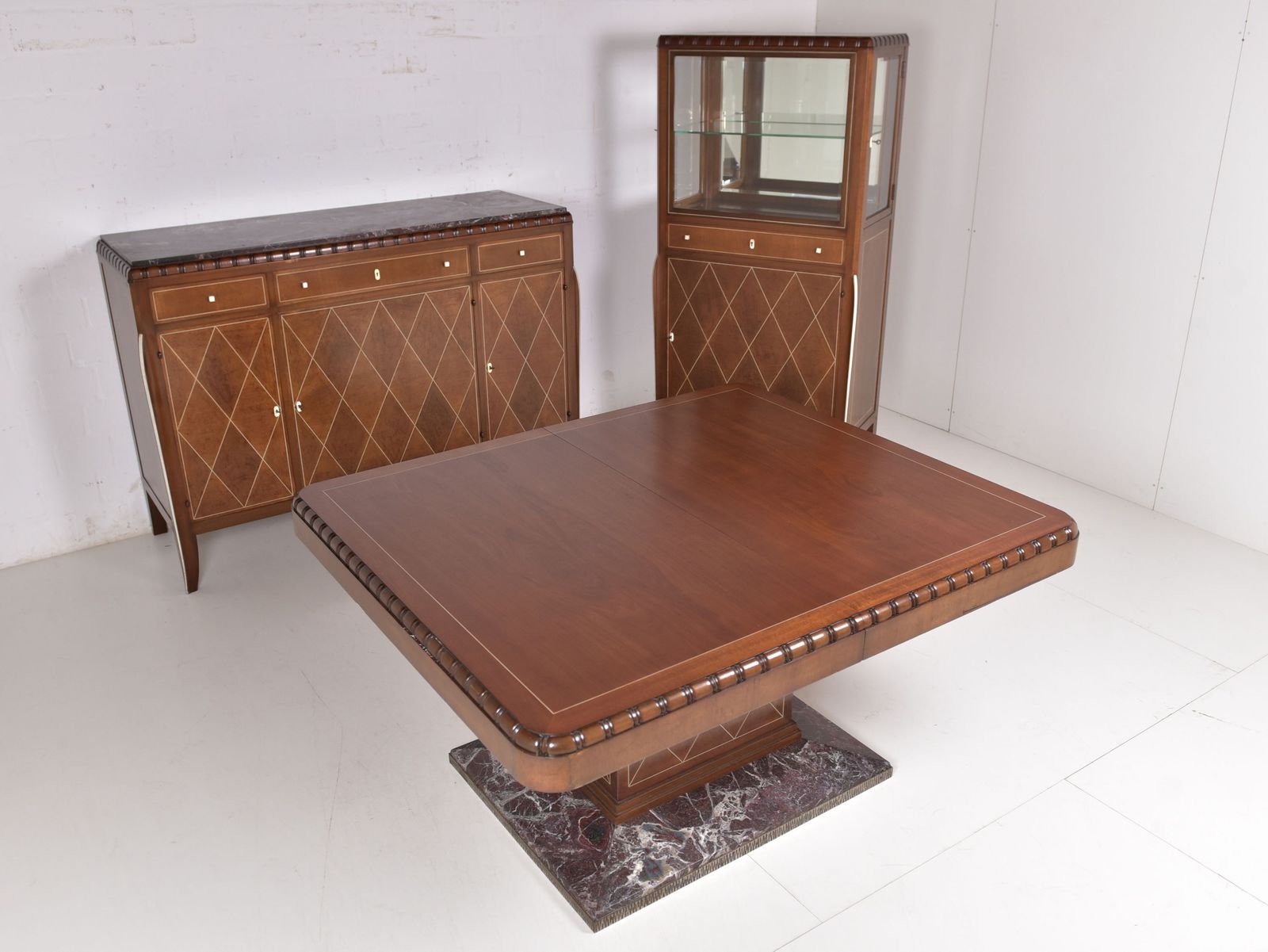 2173.0 Antique! Narrow Display Cabinet Restored Art Deco Mahogany Display Cabinet Dining Room photo