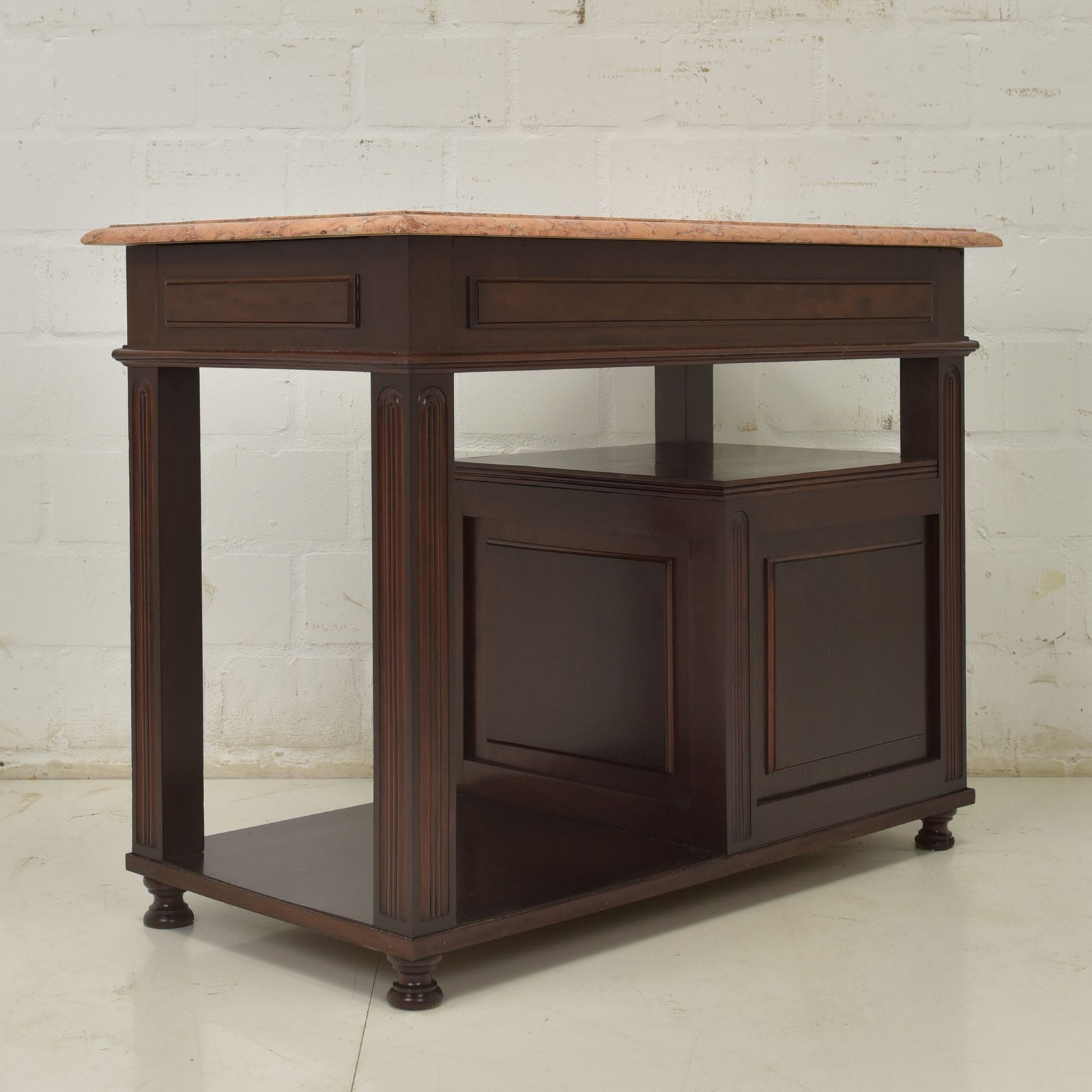 743.0 Antique! Side Table / Bedside Table Restored Art Deco Mahogany Chest Of Drawers photo