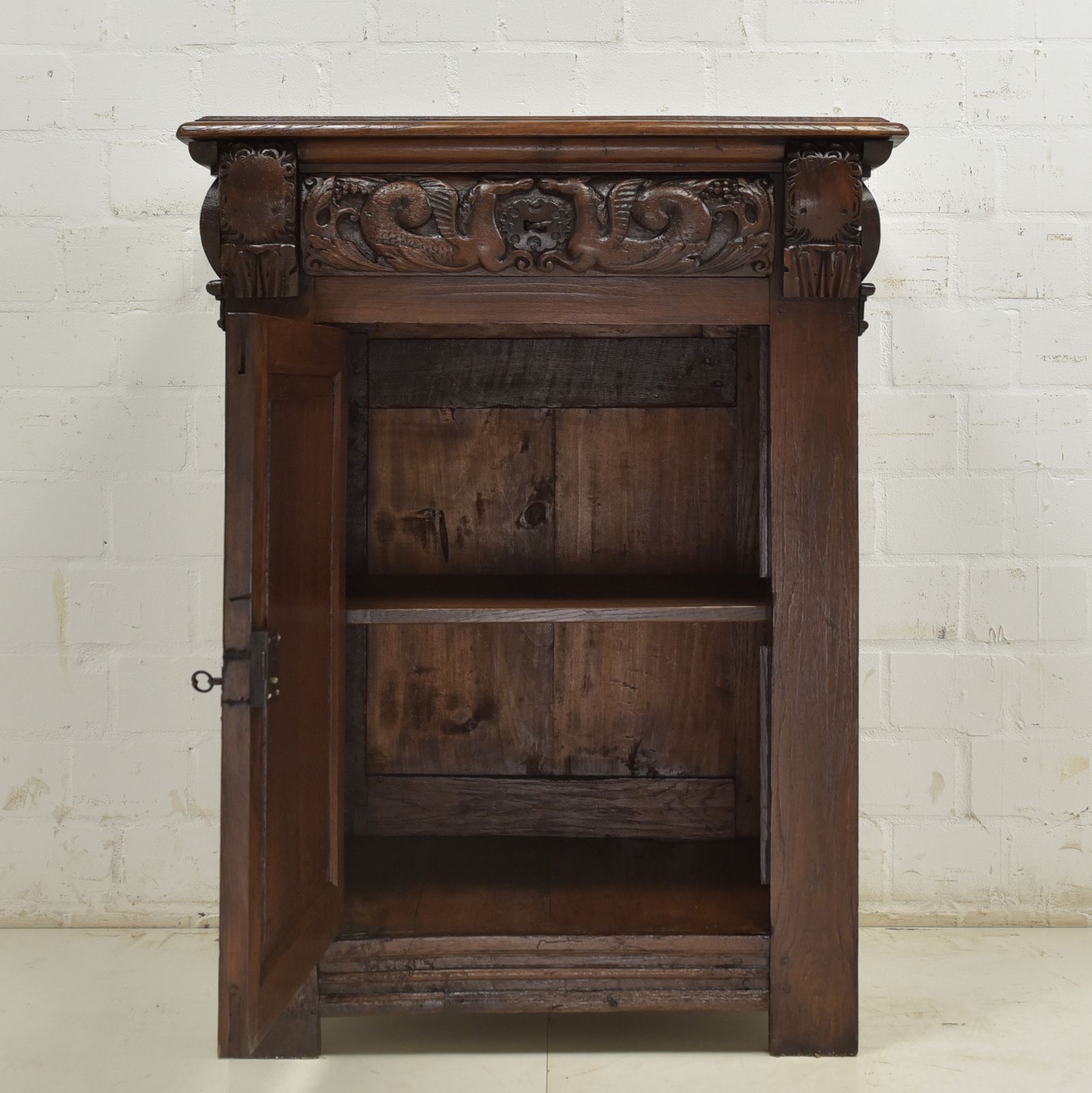 Antique! Narrow Chest Of Drawers Restored Renaissance Circa 1700 Oak Cabinet Small photo for sale