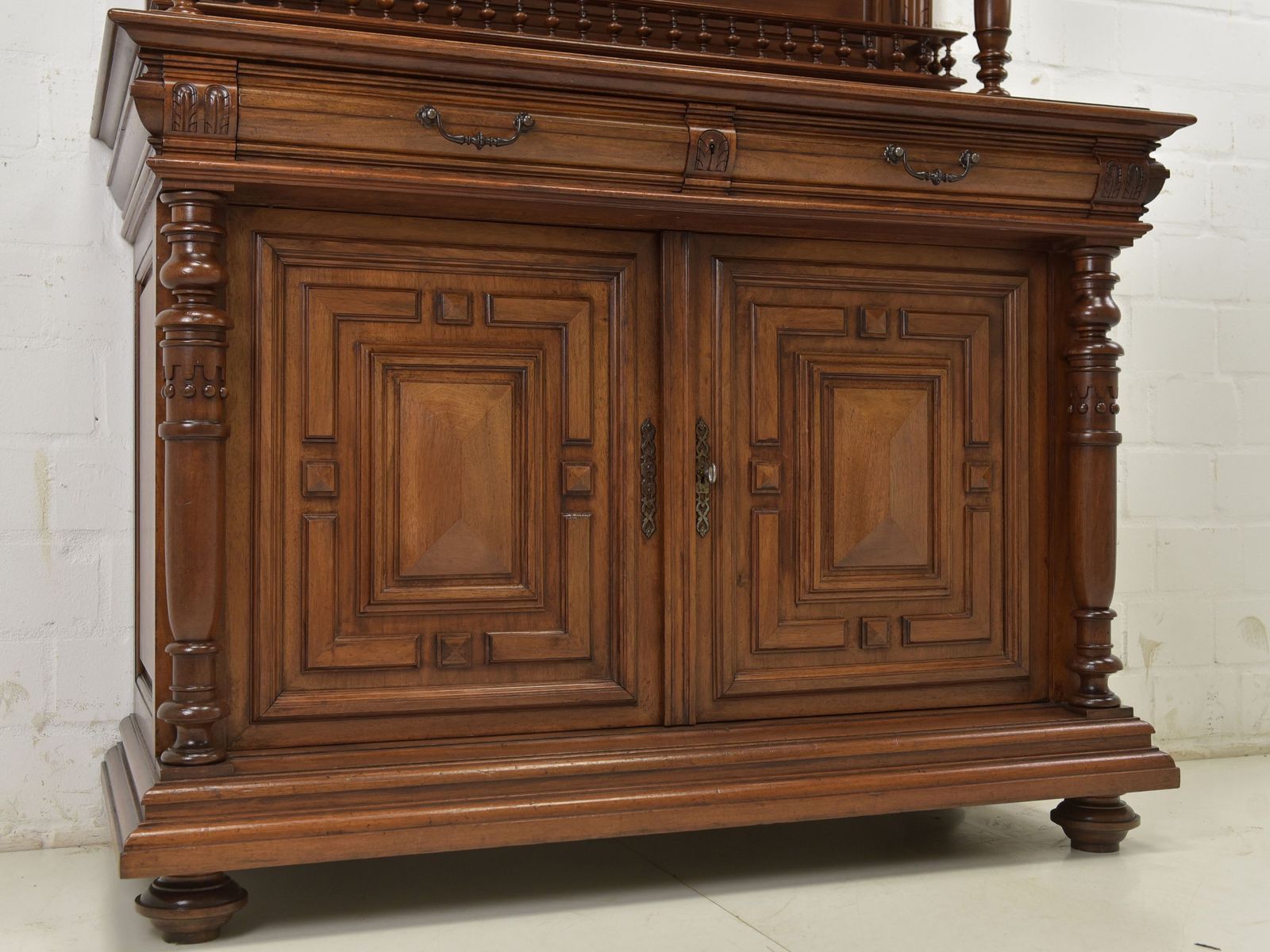 photo for sale Antique! Restored Walnut Sideboard, Gründerzeit Buffet Cabinet, Credenza
