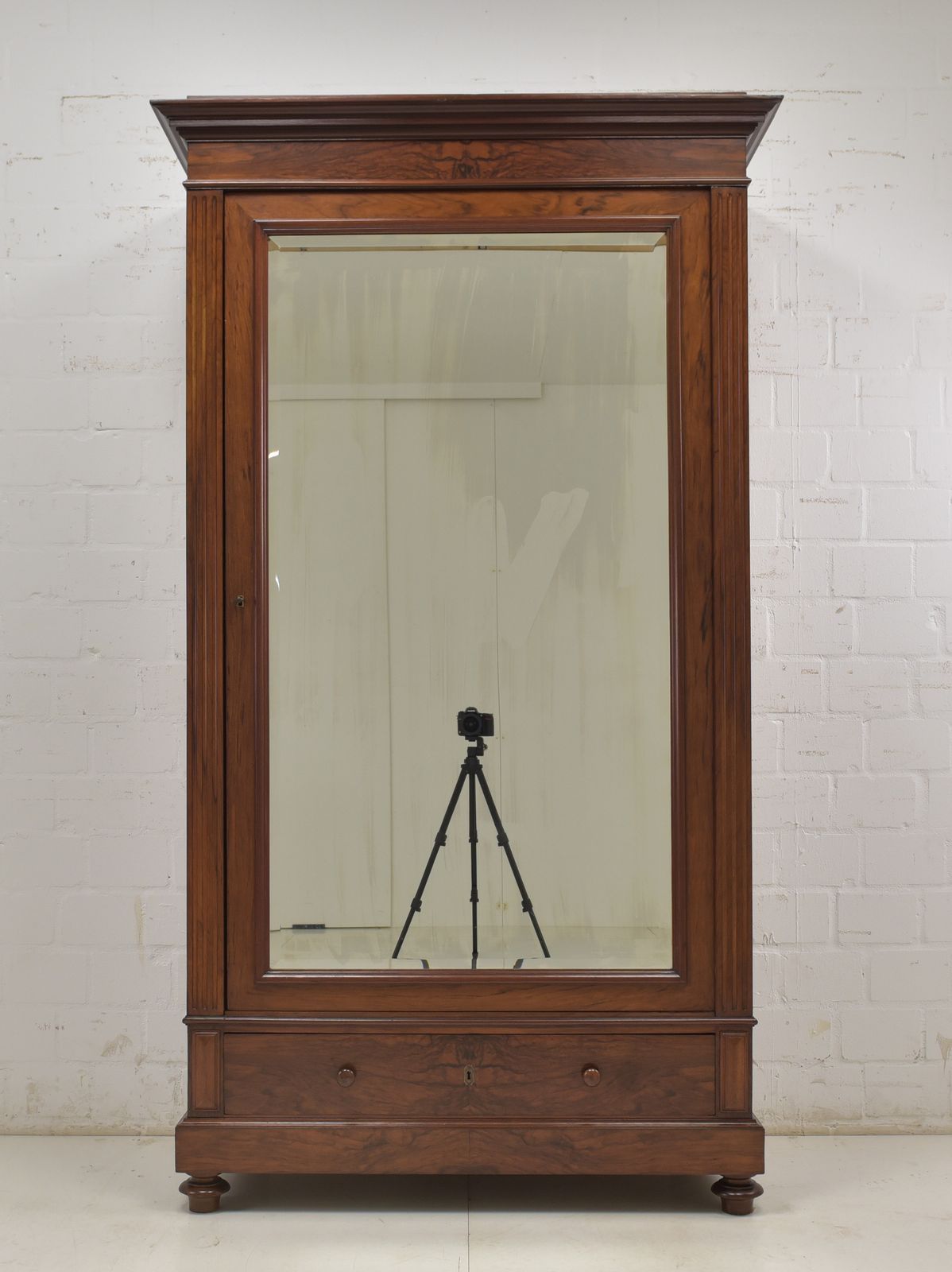 Antique! One Door Wardrobe Restored Wilhelminian Style Walnut Hall Cupboard photo furniture