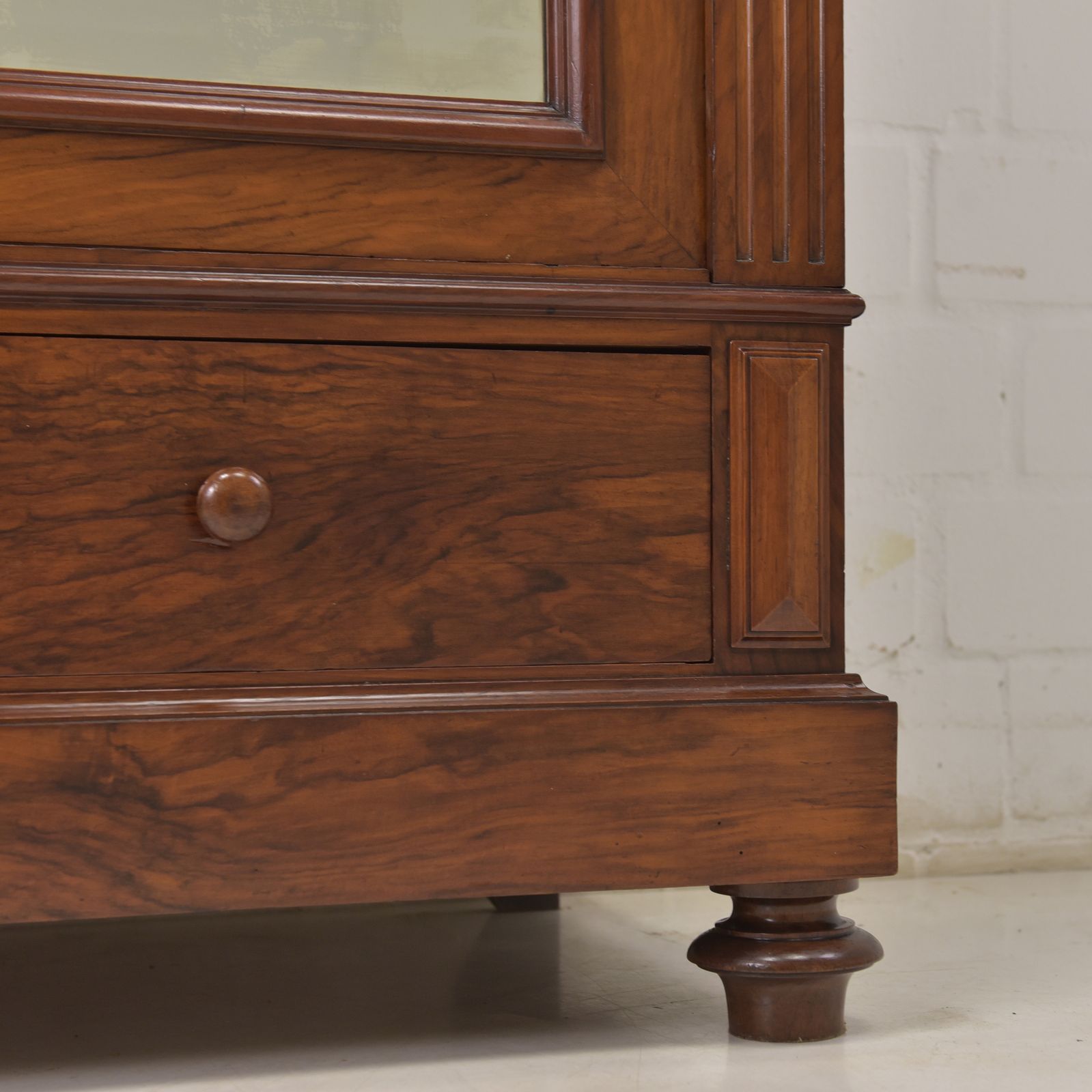 Antique! One Door Wardrobe Restored Wilhelminian Style Walnut Hall Cupboard photo vintage