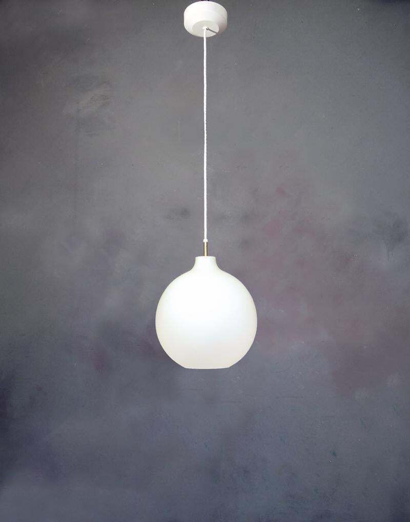 1970s Louis Poulsen Satellite Pendant Lamp Opaline Glass By Vilhelm Wohlert photo for sale