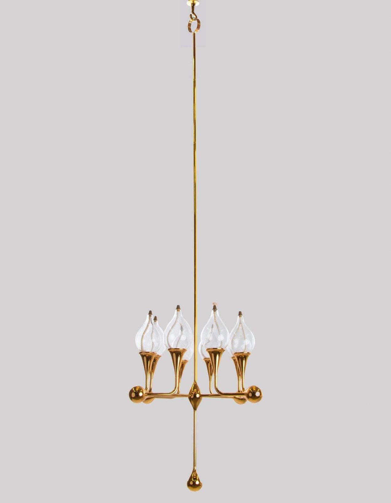 Mid Century Gold Plated Oil Candelabra Chandelier By Freddie Andersen, 1970s photo furniture